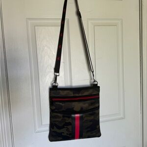 Haute Shore camo Peyton crossbody with extra strap